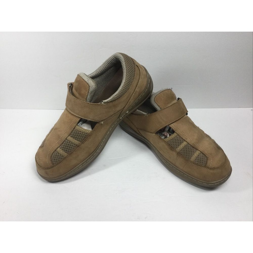 Orth O Feet mens Shoes Size 10.5 B orthopedic Comfort tan leather Adjusted Strap